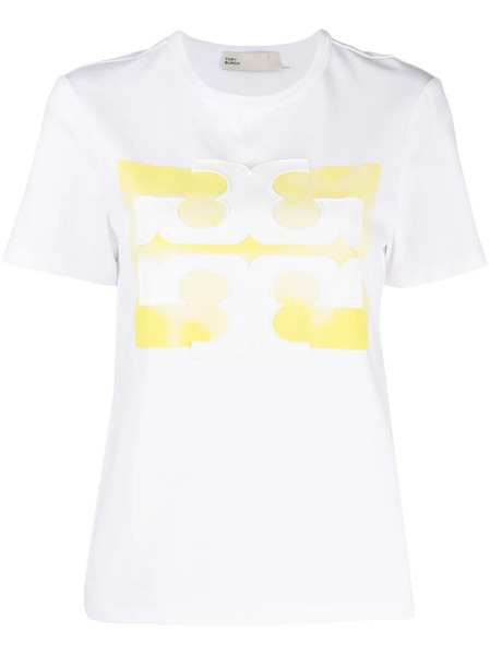  Tory Burch Logo-patch Cotton T-shirt - White 