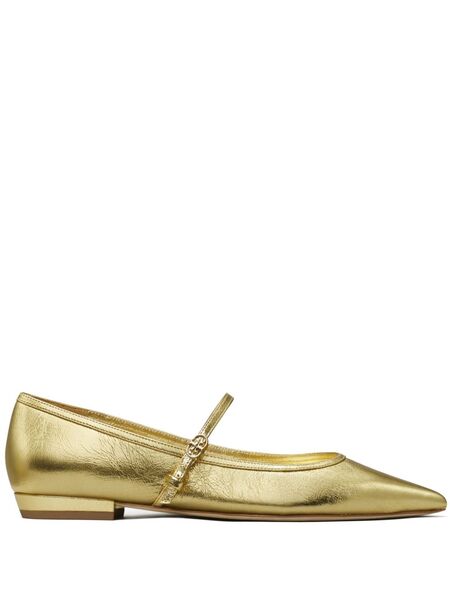  Tory Burch Mary Jane Ballerina Shoes - Gold 