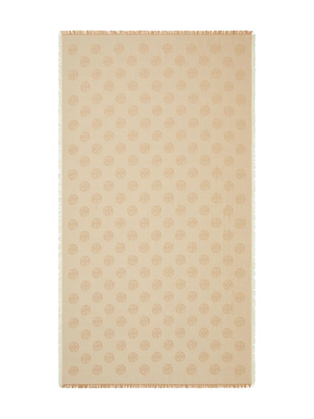  Tory Burch Medallion Logo Oblong Scarf - Neutrals 