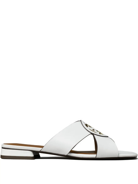  Tory Burch Miller Cross-strap Flat Sandals - White 
