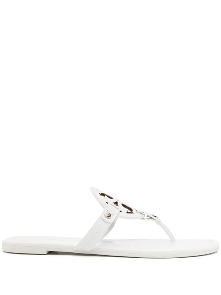  Tory Burch Miller Cut-out Leather Flip-flops - White 