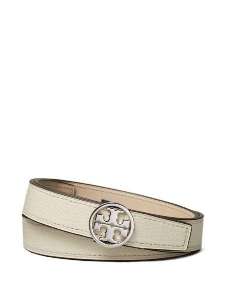  Tory Burch Miller Double-wrap Leather Belt - White 