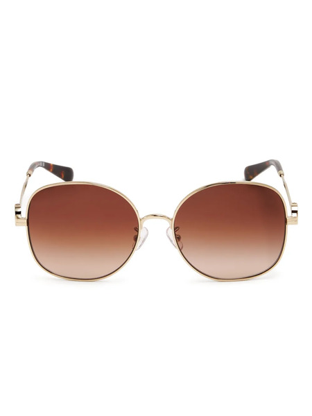  Tory Burch Miller Oval-frame Logo Sunglasses - Gold 