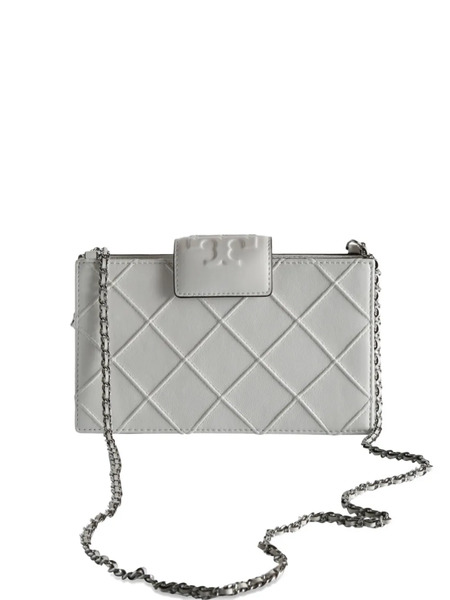  Tory Burch Mini Fleming Quilted Chain Cross Body Bag - White 