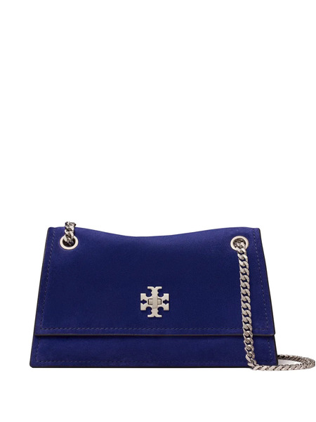  Tory Burch Mini Kira Turnlock Suede Shoulder Bag - Blue 