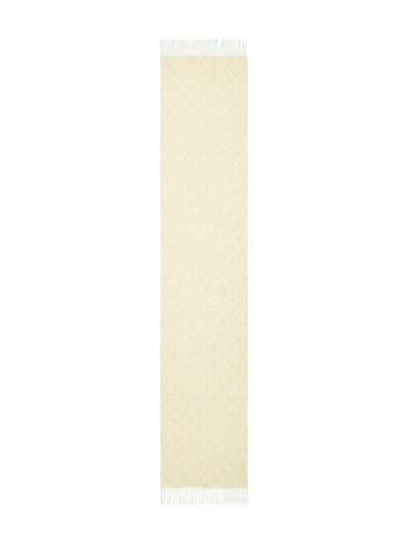  Tory Burch Monogram-pattern Fringed Scarf - Neutrals 