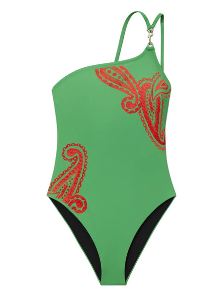  Tory Burch One-shoulder Swimsuit - Green 