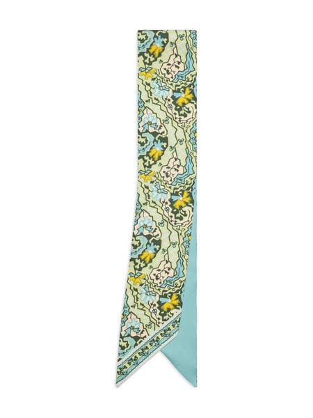  Tory Burch Paisley Ribbon Tie - Blue 