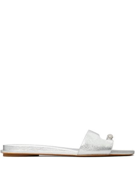  Tory Burch Pierced Slides - Silver 
