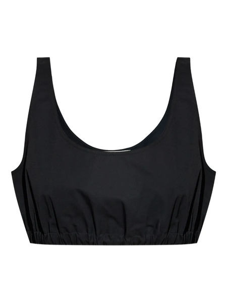  Tory Burch Pleated Crop Top - Black 
