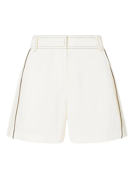  Tory Burch Pleated High-waisted Shorts - White 