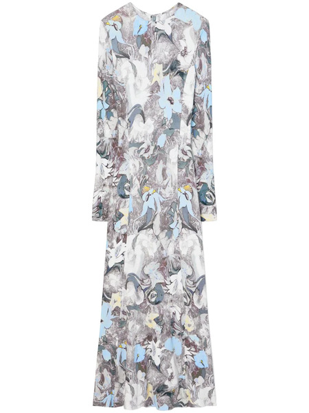  Tory Burch Printed Jersey Midi Dress - Blue 