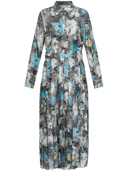  Tory Burch Printed Pleated Midi Dress - Blue 