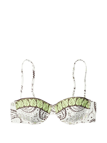  Tory Burch Printed Underwire Bikini Top - White 