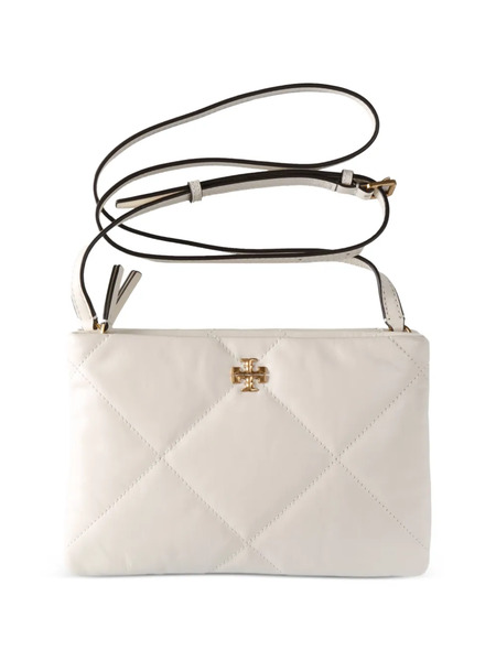  Tory Burch Quilted Logo Cross Body Bag - White 