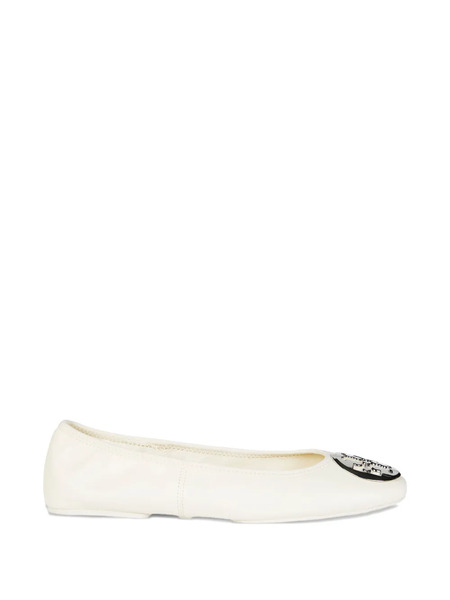 Tory Burch Reva Logo-plaque Ballet Flats - Neutrals 