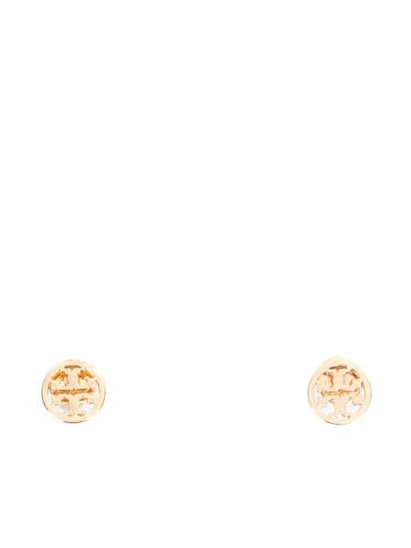  Tory Burch Rounded Logo-plaque Earrings - Gold 