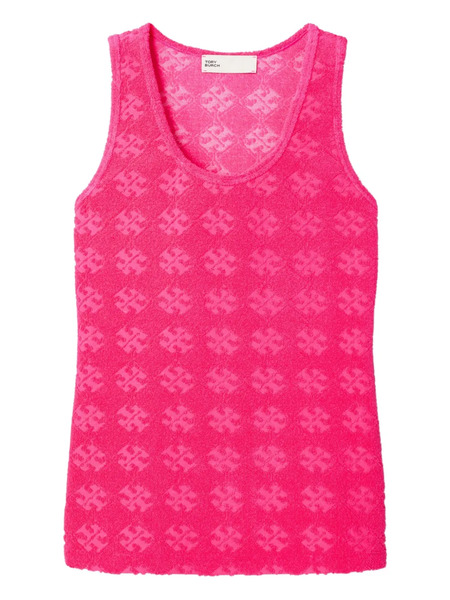  Tory Burch Sleeveless Textured Tank Top - Pink 