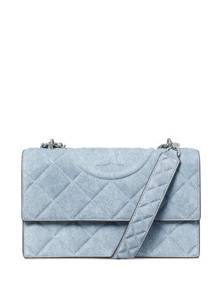  Tory Burch Small Fleming Denim Convertible Shoulder Bag - Blue 