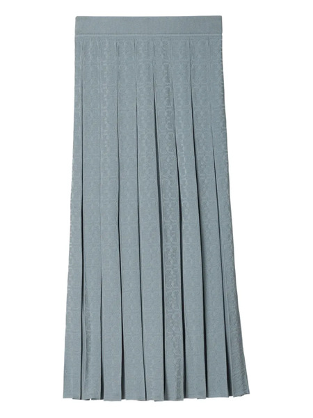  Tory Burch T-monogram Midi Pleated Skirt - Grey 