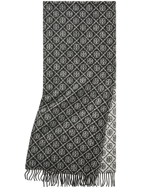  Tory Burch T Monogram Scarf - Black 