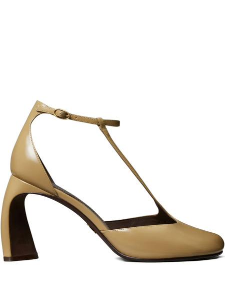  Tory Burch T-strap Heeled Pumps - Brown 