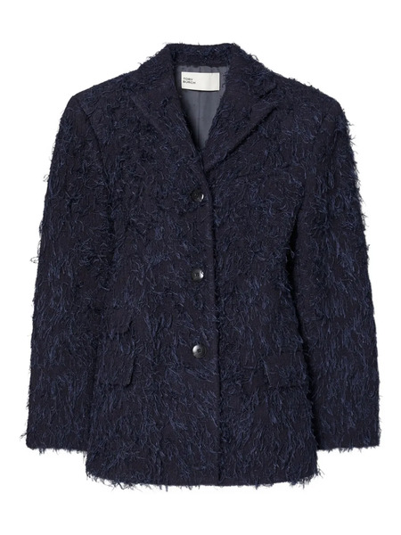  Tory Burch Textured Wool Blazer - Blue 