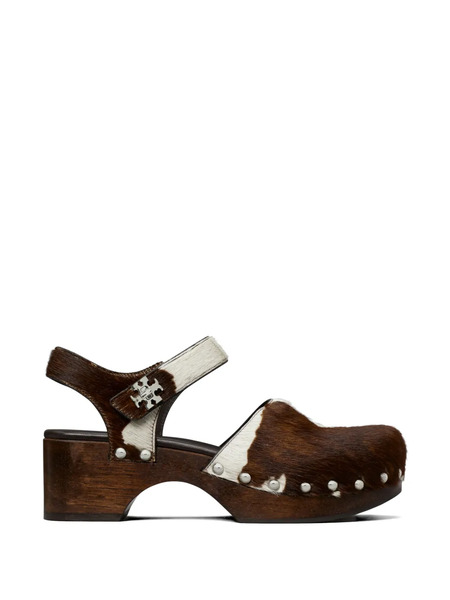  Tory Burch Turnlock Clog Pumps - Brown 