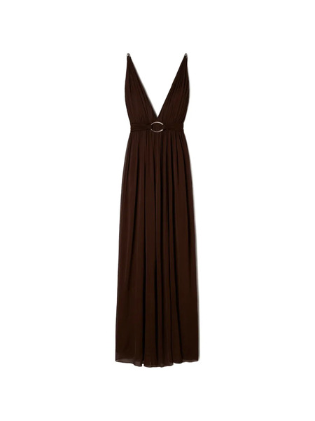  Tory Burch V-neck Viscose Dress - Brown 