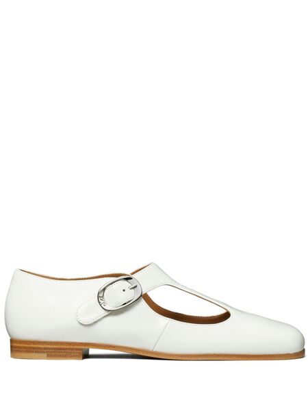  Tory Burch Violet T-strap Ballerina Shoes - White 