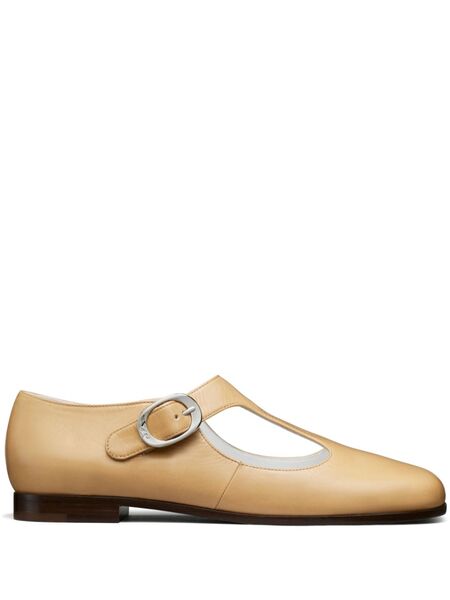  Tory Burch Violet T Strap Loafers - Neutrals 