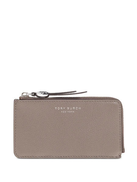  Tory Burch Zip Leather Cardholder - Neutrals 