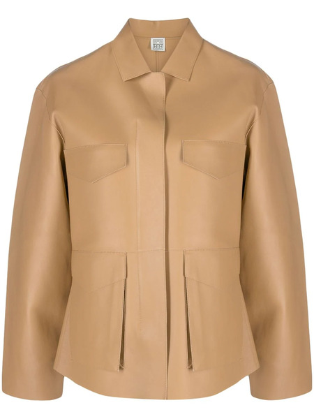  Toteme Army Leather Jacket - Brown 