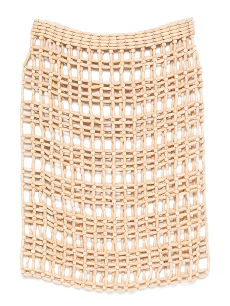  Toteme Beaded Grid Midi Skirt - Neutrals 