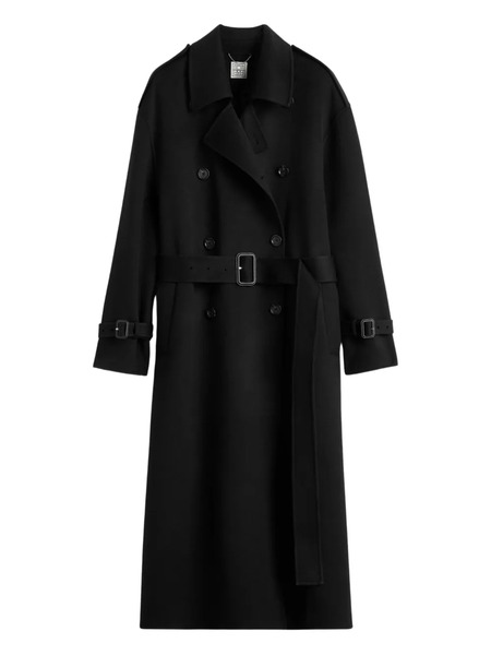  Toteme Belted Double-breasted Wool Coat - Black 