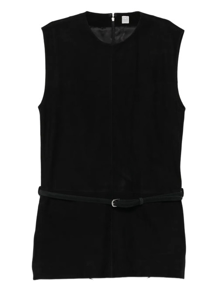  Toteme Belted Suede Top - Black 