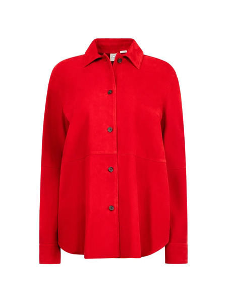  Toteme Buttoned Suede Overshirt - Red 