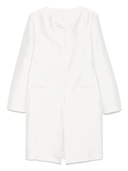  Toteme Collarless Silk Coat - Neutrals 