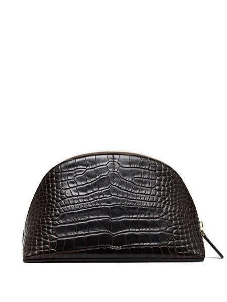  Toteme Crocodile-embossed Clutch Bag - Brown 