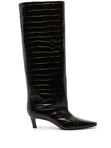  Toteme Crocodile-embossed Knee-high Boots - Brown 