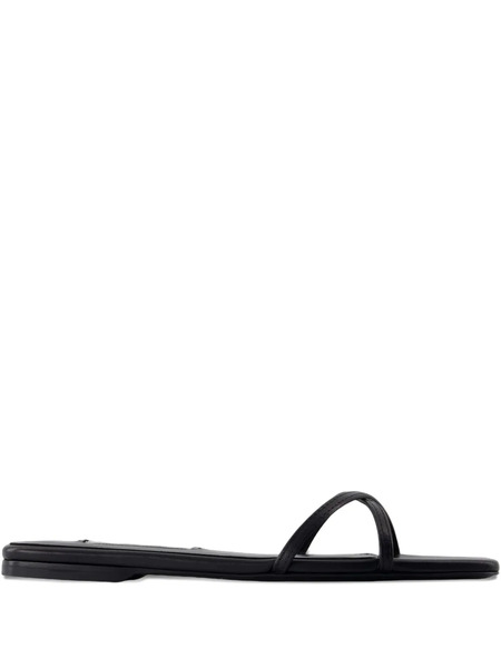  Toteme Crossover Leather Sandals - Black 