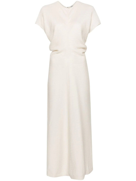 Toteme Draped-detailing Textured Maxi Dress - Neutrals 