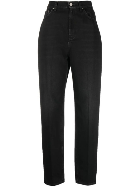  Toteme Faded-effect Tapered-leg Jeans - Black 