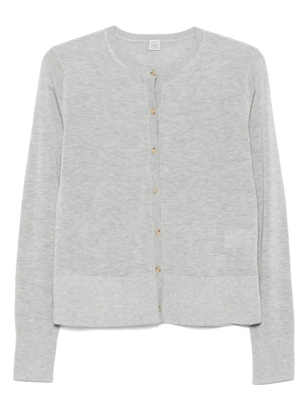  Toteme Fine-knit Cardigan - Blacks And Greys 