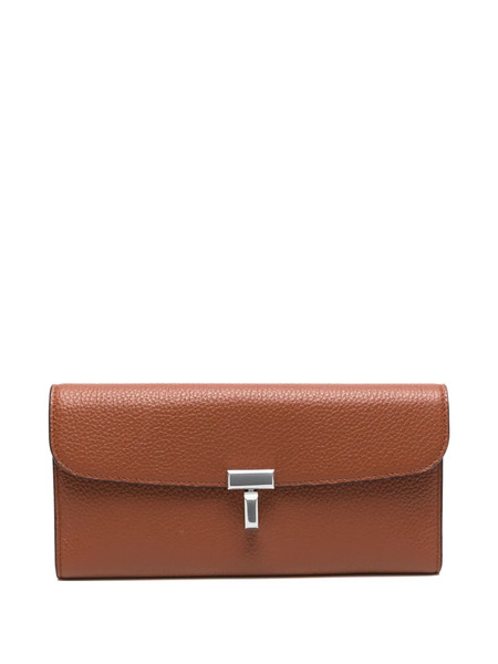  Toteme Flap Grained Leather Wallet - Brown 
