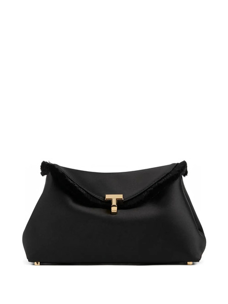  Toteme Mini T-lock Frayed Clutch Bag - Black 