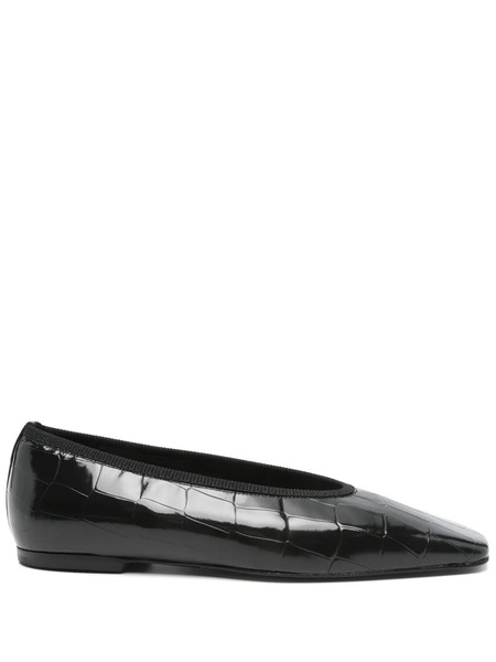  Toteme Minimalist Croco-embossed Ballerinas - Black 