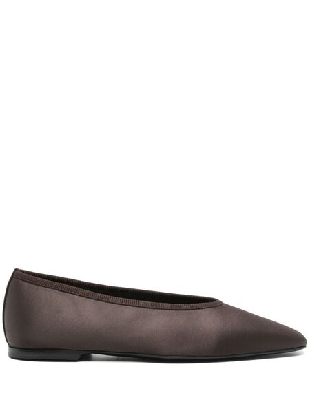  Toteme Minimalist Satin Ballet Flats - Brown 