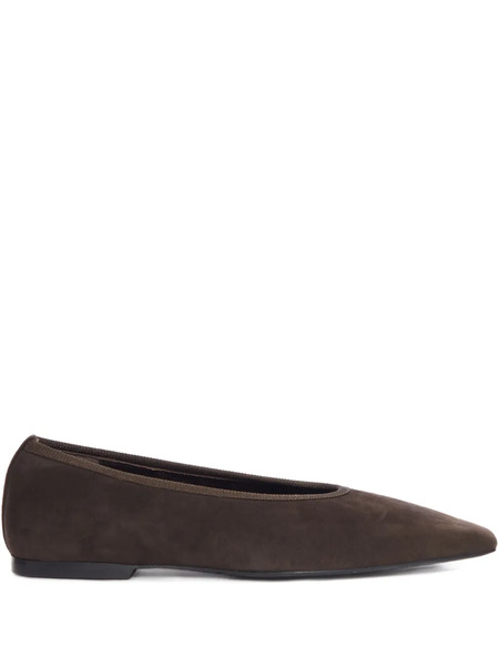  Toteme Minimalist Suede Pointed-toe Flats - Brown 