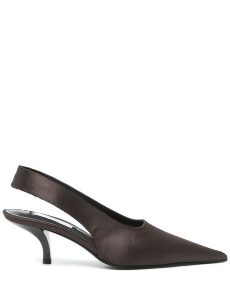  Toteme 55mm Classic Satin Pumps - Brown 